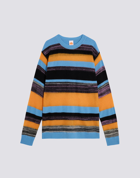 JERSEY DE CUELLO REDONDO CON MOTIVO DE RAYAS MULTICOLORES UNISEX