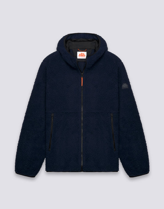 MEN'S TEDDY JACKET WITH HOOD AND ZIP