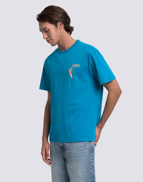 T-SHIRT HOMME À COL ROND AVEC IMPRIMÉ ET BRODERIE