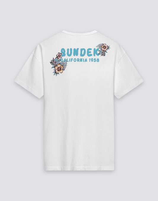T-SHIRT DA UOMO A GIROCOLLO CON STAMPA E RICAMO SUNDEK CALIFORNIA 1958