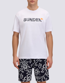 MEN'S CREW NECK T-SHIRT WITH ARCHIVE HIBISCUS PRINT