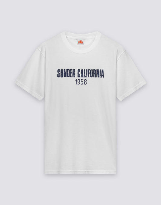T-SHIRT UOMO A GIROCOLLO SCRITTA SUNDEK CALIFORNIA 1958