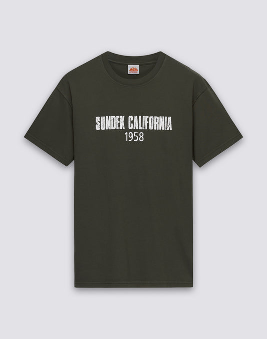 T-SHIRT UOMO A GIROCOLLO SCRITTA SUNDEK CALIFORNIA 1958