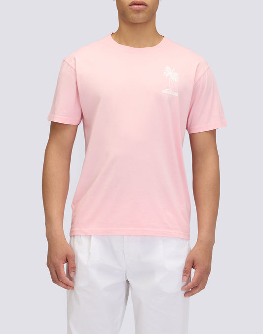 MEN'S CREW NECK T-SHIRT WITH PALM TREE PRINT