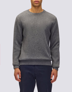 MEN'S CREW NECK SWEATER IN MERINO WOOL AND CASHMERE