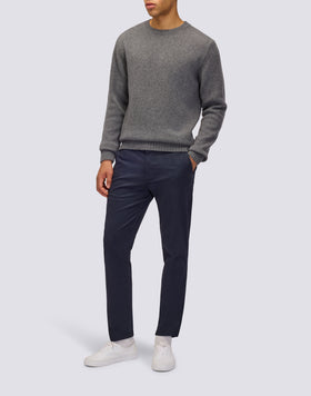 MEN'S CREW NECK SWEATER IN MERINO WOOL AND CASHMERE