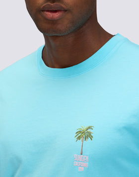 PALM MICRO-PRINT CAPSULE T-SHIRT AND EMBROIDERED WRITING