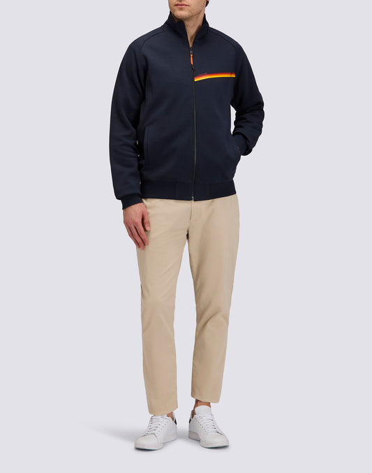 SWEAT À FERMETURE ÉCLAIR INTÉGRALE AVEC DÉTAILS TRICOLORES