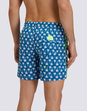 MAILLOT DE BAIN MI-LONGUEUR POUR HOMME AVEC TAILLE ÉLASTIQUE ET IMPRIMÉ À L'ENVERS EN POLYESTER RECYCLÉ REPREVE®