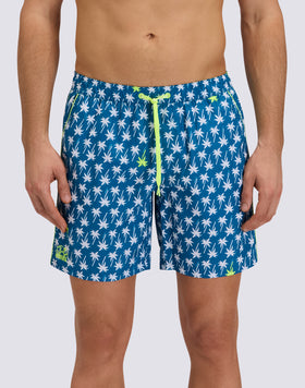 MAILLOT DE BAIN MI-LONGUEUR POUR HOMME AVEC TAILLE ÉLASTIQUE ET IMPRIMÉ À L'ENVERS EN POLYESTER RECYCLÉ REPREVE®