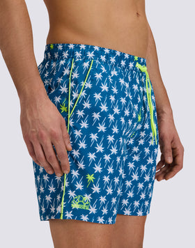 MAILLOT DE BAIN MI-LONGUEUR POUR HOMME AVEC TAILLE ÉLASTIQUE ET IMPRIMÉ À L'ENVERS EN POLYESTER RECYCLÉ REPREVE®