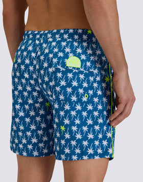 MAILLOT DE BAIN MI-LONGUEUR POUR HOMME AVEC TAILLE ÉLASTIQUE ET IMPRIMÉ À L'ENVERS EN POLYESTER RECYCLÉ REPREVE®