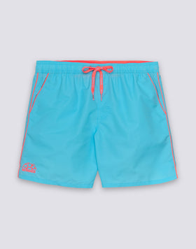 MAILLOT DE BAIN HOMME LONGUEUR MI-CUISSE TAILLE ÉLASTIQUÉE AVEC LISERÉ