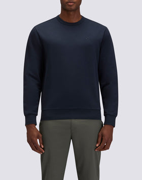 SUDADERA DE MANO DEGARRADA CON CUELLO REDONDO Y LOGOTIPO BORDADO