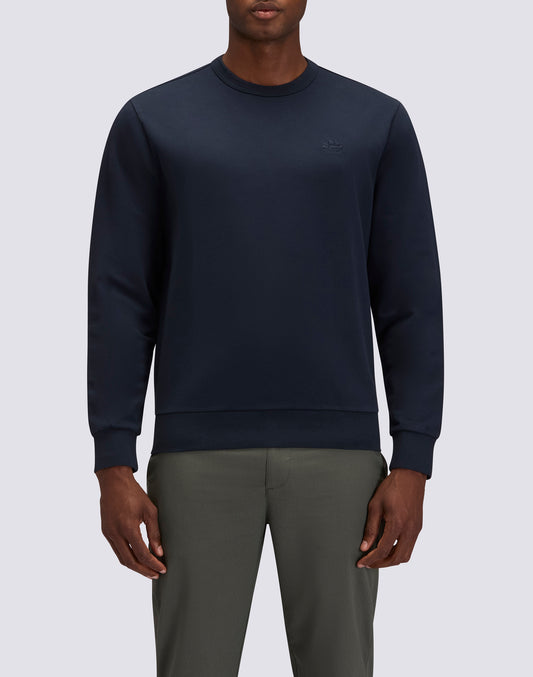 SUDADERA DE MANO DEGARRADA CON CUELLO REDONDO Y LOGOTIPO BORDADO