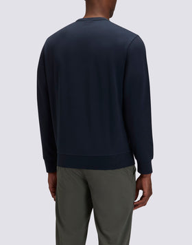 SUDADERA DE MANO DEGARRADA CON CUELLO REDONDO Y LOGOTIPO BORDADO