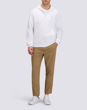 SUDADERA DE HOMBRE DE ALGODÓN DESLARA CON CREMALLERA COMPLETA Y CAPUCHA