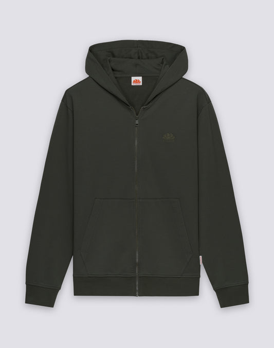 SUDADERA DE HOMBRE DE ALGODÓN DESLARA CON CREMALLERA COMPLETA Y CAPUCHA