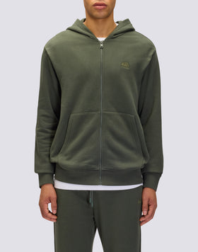 FELPA UOMO CON CAPPUCCIO E ZIP CENTRALE