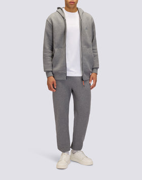 FELPA UOMO CON CAPPUCCIO E ZIP CENTRALE