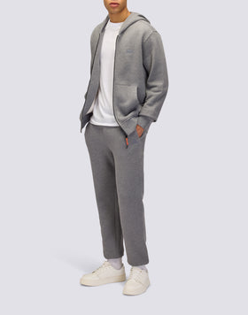 FELPA UOMO CON CAPPUCCIO E ZIP CENTRALE