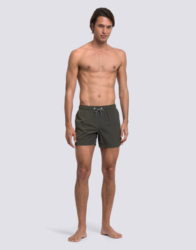 SHORT CRINKLED SWIM SHORTS WITH AN ELASTICATED WAISTBAND