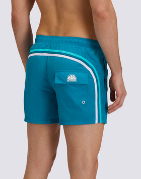 MAILLOT DE BAIN COURT POUR HOMME AVEC TAILLE ÉLASTIQUE ET TAILLE FROISSÉE