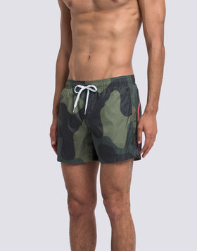 COSTUME DA BAGNO UOMO CORTO VITA ELASTICATA STAMPA CAMOU TESSUTO RIP-STOP