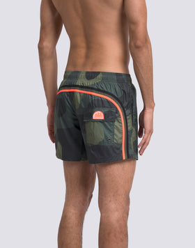 COSTUME DA BAGNO UOMO CORTO VITA ELASTICATA STAMPA CAMOU TESSUTO RIP-STOP