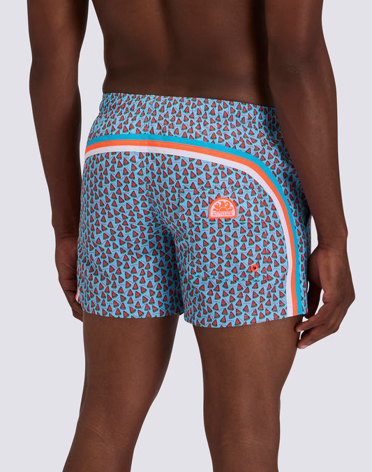SHORT SWIMSHORTS WITH ELASTIC WAIST REPREVE® RECYCLED POLYESTER WITH FRUIT FIESTA PRINT