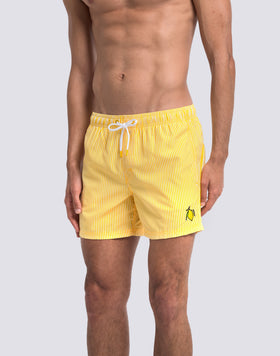 COSTUME DA BAGNO UOMO CORTO VITA ELASTICATA POLIESTERE RICICLATO REPREVE® CON STAMPA JUICY STRIPES CON RICAMO FRUTTA