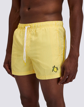 SHORT-LENGTH SWIMWEAR WITH ELASTICATED WAIST REPREVE® RECYCLED POLYESTER WITH JUICY STRIPE PRINT AND FRUIT EMBROIDERY