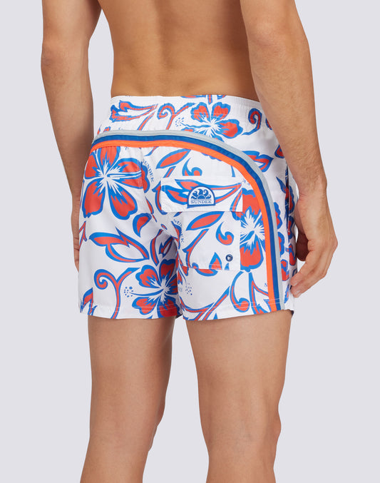 REPREVE® ELASTICATED WAIST SHORT SWIMSHORTS WITH SK23 PRINT