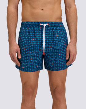 SHORT DE BAIN HOMME TAILLE ÉLASTIQUÉE EN POLYESTER RECYCLÉ REPREVE® AVEC IMPRESSION SUNCRAB