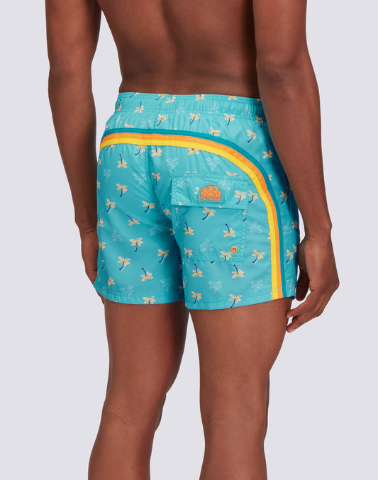 REPREVE® TRAJE DE BAÑO CORTO CON CINTURA ELÁSTICA Y COZY PALM ESTAMPADO