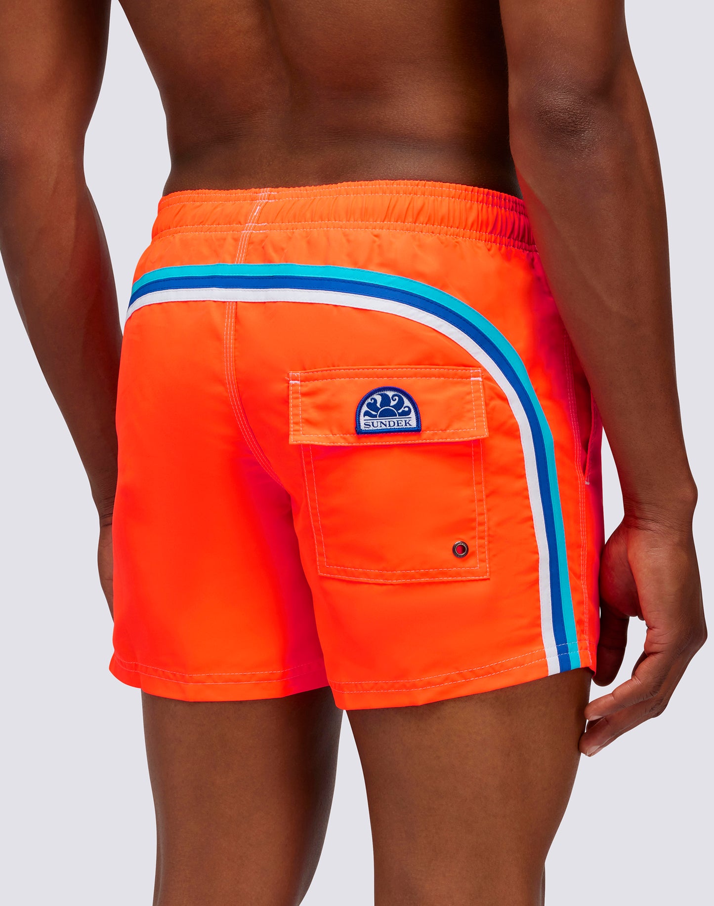 ICONIC TAFFETA STRETCH WAIST SWIM TRUNKS