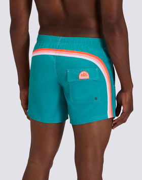 ICONIC TAFFETA SHORT SWIMSUIT WITH ELASTICATED WAIST