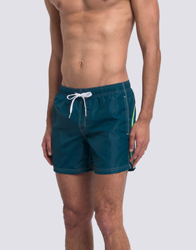 MAILLOT DE BAIN COURT EN TAFFETAS POUR HOMME À TAILLE ÉLASTIQUE E