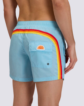 ICONIC TAFFETA SHORT SWIMSUIT WITH ELASTICATED WAIST