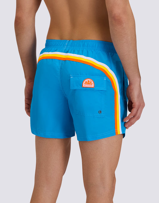 ICONIC TAFFETA SHORT SWIMSUIT WITH ELASTICATED WAIST