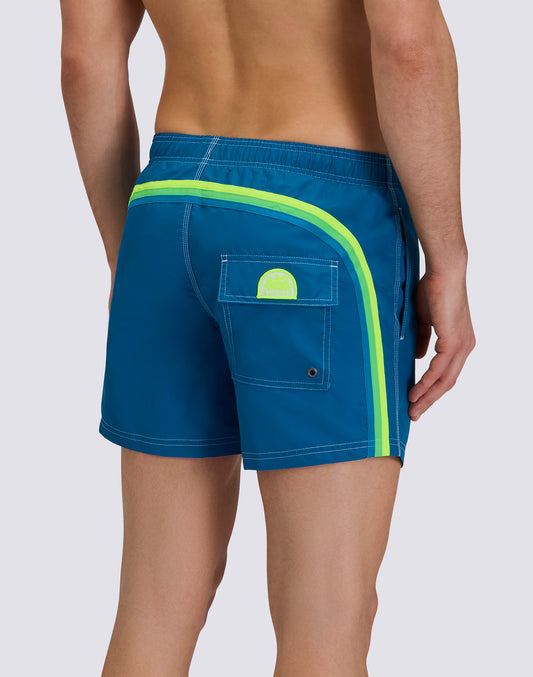 ICONIC TAFFETA SHORT SWIMSUIT WITH ELASTICATED WAIST