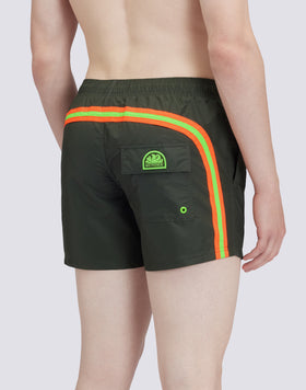 MAILLOT DE BAIN TAILLE COURTE ÉLASTIQUÉE TAFFETAS ICONIQUE ARC-EN-CIEL 2 COULEURS