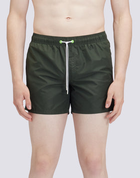 MAILLOT DE BAIN TAILLE COURTE ÉLASTIQUÉE TAFFETAS ICONIQUE ARC-EN-CIEL 2 COULEURS
