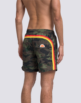 COSTUME DA BAGNO MEDIO VITA ELASTICATA CON STAMPA CAMOU IN POLIESTERE RICICLATO REPREVE®