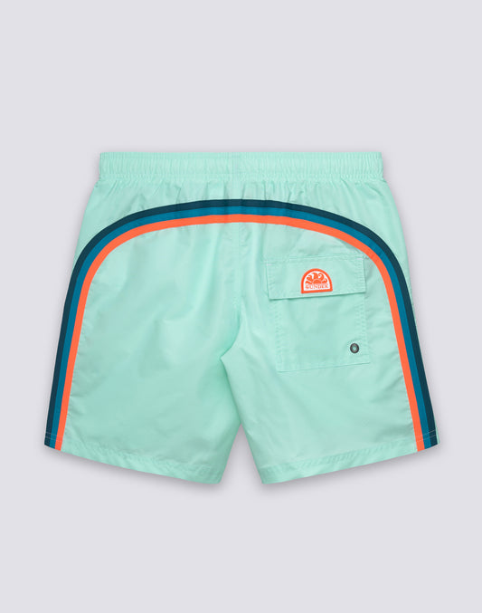 MAILLOT DE BAIN HOMME ICONIQUE EN TAFFETAS MI-LONGUEUR À TAILLE ÉLASTIQUE