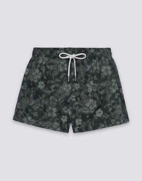 MAILLOT DE BAIN SHORT HOMME AVEC TAILLE ÉLASTIQUÉE ET IMPRIMÉ HIBI PAISLEY EN POLYESTER RECYCLÉ
