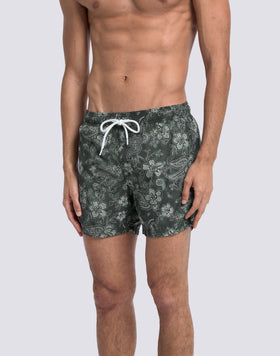 COSTUME DA BAGNO UOMO CORTO VITA ELASTICATA STAMPA HIBI PAISLEY IN POLY RICICLATO