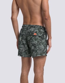 COSTUME DA BAGNO UOMO CORTO VITA ELASTICATA STAMPA HIBI PAISLEY IN POLY RICICLATO