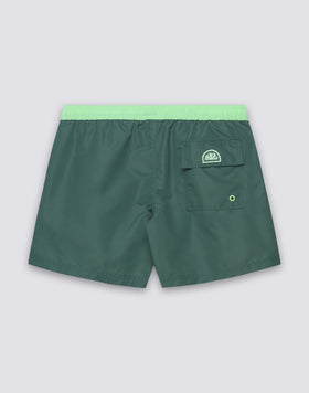 MEN'S SHORT SWIMSHORTS WITH ELASTIC WAIST IN ICONIC TAFFETA WITH CONTRAST PIPING