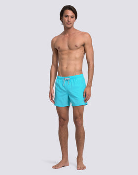 SHORT SWIM SHORTS WITH ELASTIC WAISTBAND IN REPREVE® RECYCLED POLYESTER